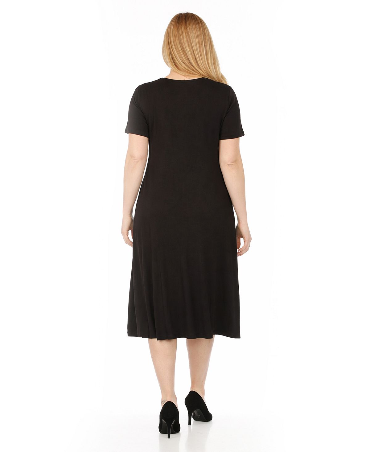 White Mark Women's Tee Swing Midi Dress view 4 — MAYCSS fashion products