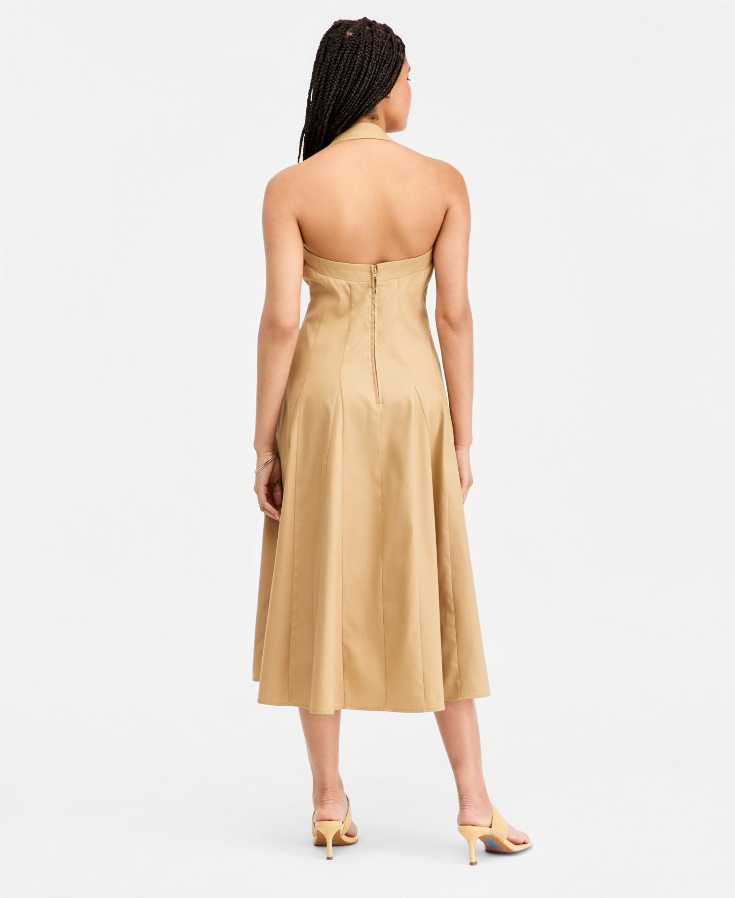 Juniors' Buckle Halter-Strap Midi Dress