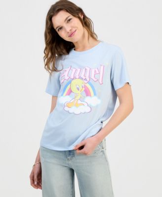 Juniors' Tweety Bird Angel Graphic-Print Tee
