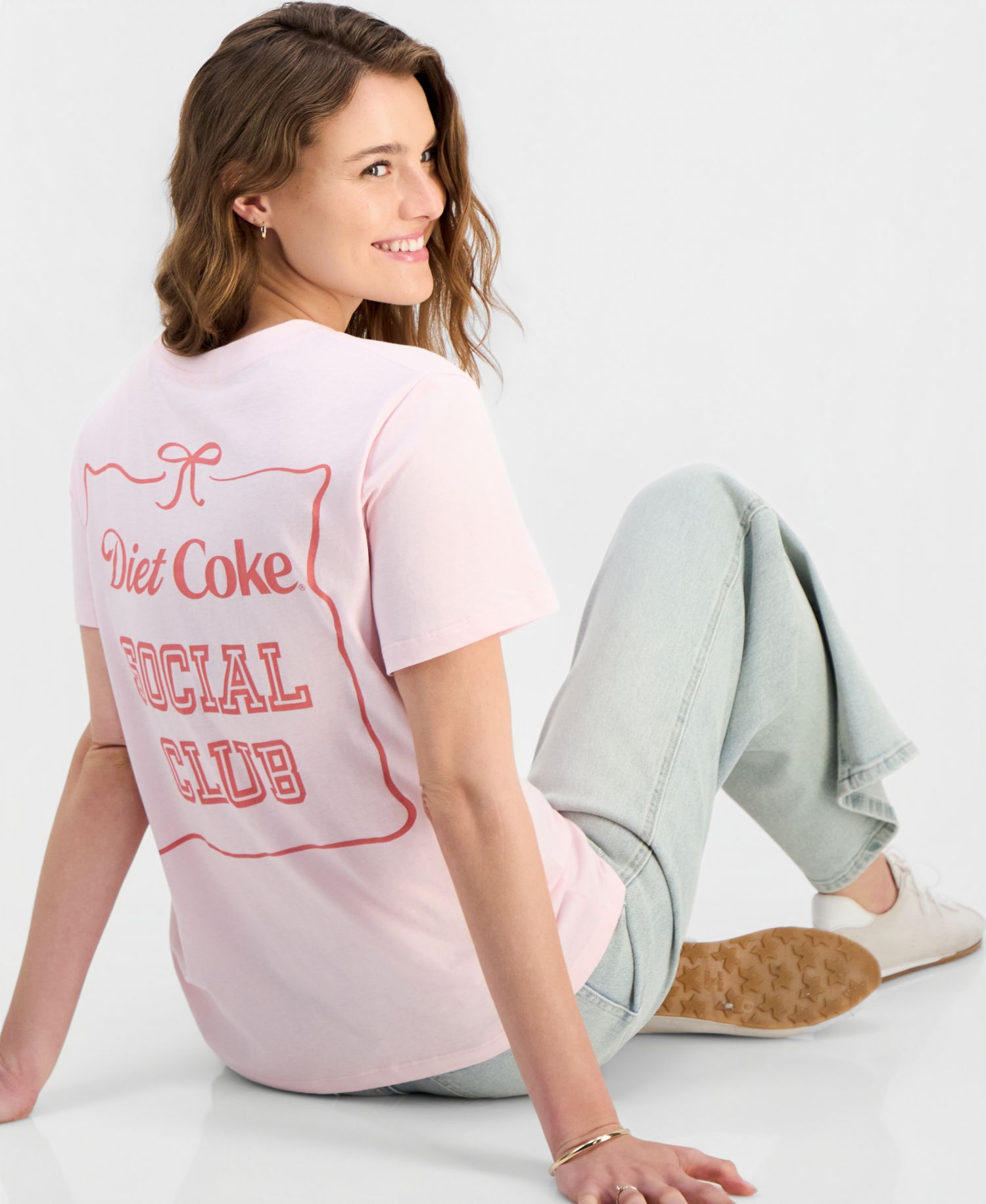 Juniors' Diet Coke Bow Graphic-Print Tee