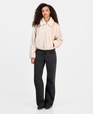 Women's Faux-Fur Chevron Jacket