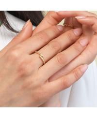 Carved Gold Bypass Ring