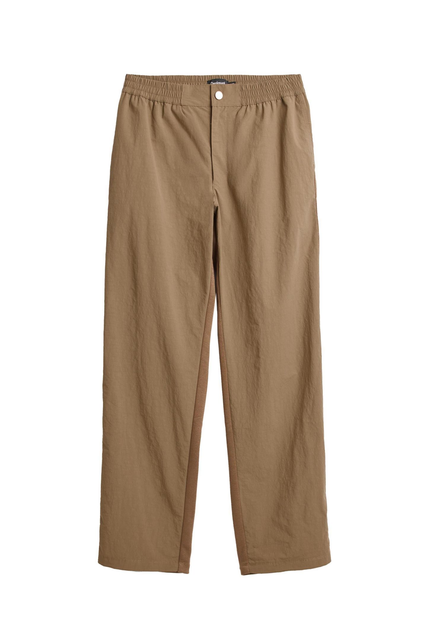 Мужские брюки Desigual Long mixed-fabric trousers, цвет: Хаки — фото 6