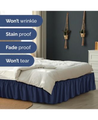 Ruffled Elastic Wrap Around Bedskirt 15 Inch Drop - Full