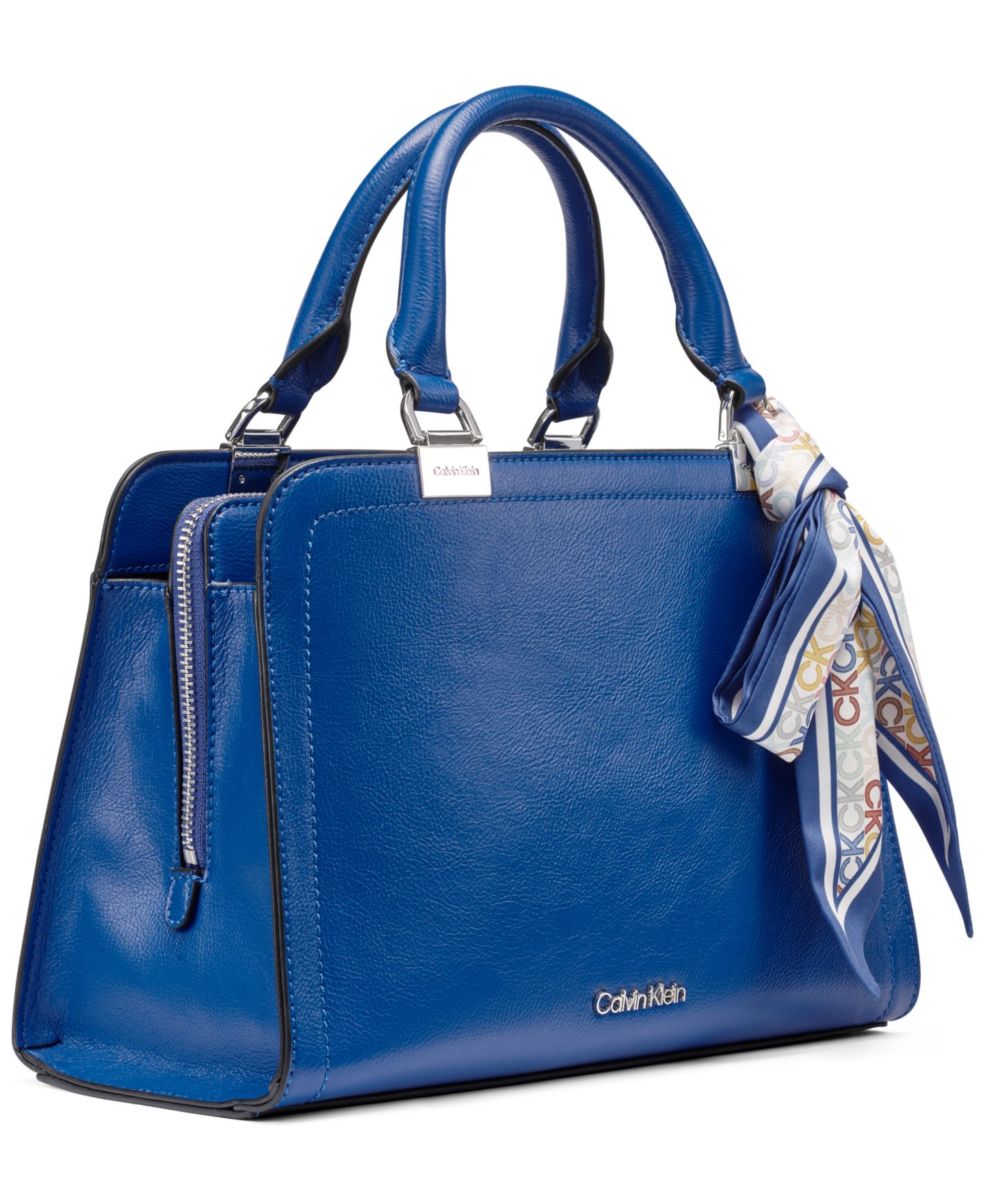 Женская сумка Calvin Klein Azalea Small Adjustable Satchel Handbag, цвет: Синий — фото 3