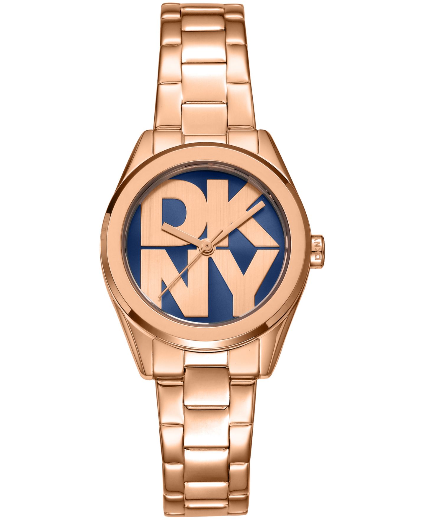 Женские часы DKNY Logo Quartz Rose Gold-Tone Stainless Steel Bracelet Watch 28mm Gift Set — фото 2