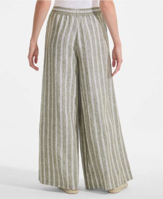 Women's Linen High Rise Palazzo Pants - Set Bottom