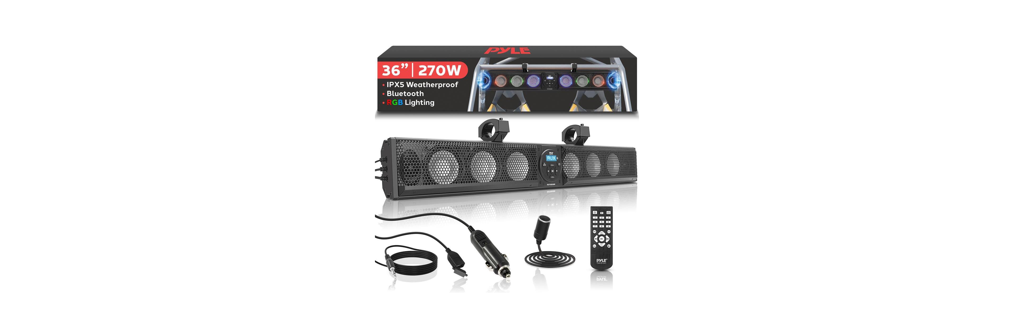 Pyle 34-Inch Waterproof Soundbar with Bluetooth, Usb Playback and Rgb Lights (PATVSB3700)