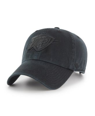 Men's Oklahoma City Thunder Black on Black Clean Up Adjustable Hat