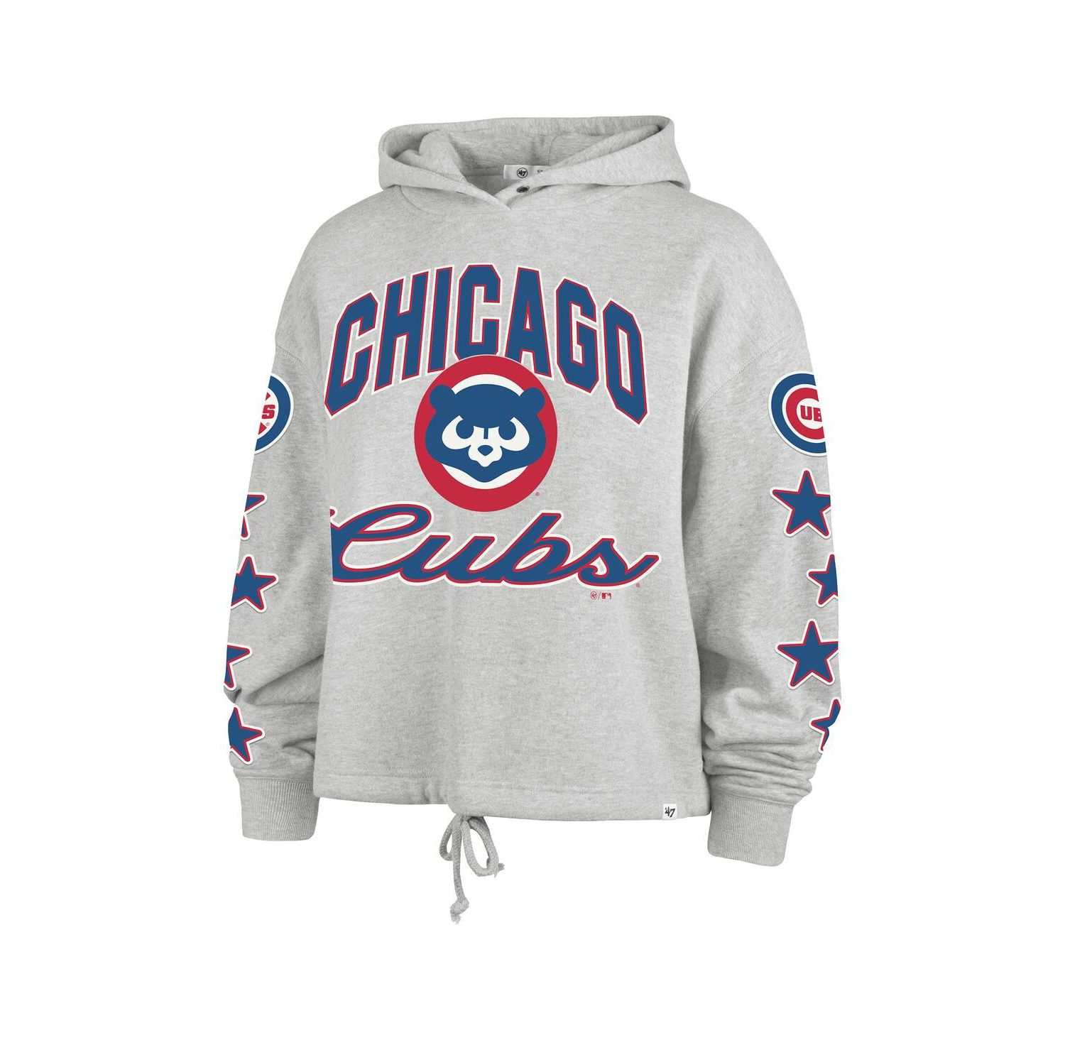 Women's Heather Gray Chicago Cubs Plus Size Starry Eye Hoodie
