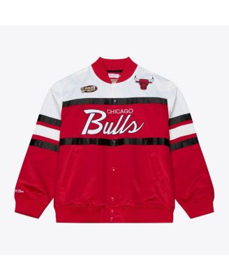 Men's Red Chicago Bulls Hardwood Classics Head Coach Lightweight Satin Full-Snap Jacket