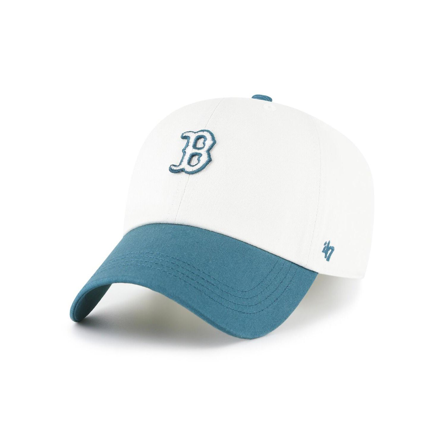 Men's White/Teal Boston Red Sox Contemporary Tonal Clean Up Adjustable Hat