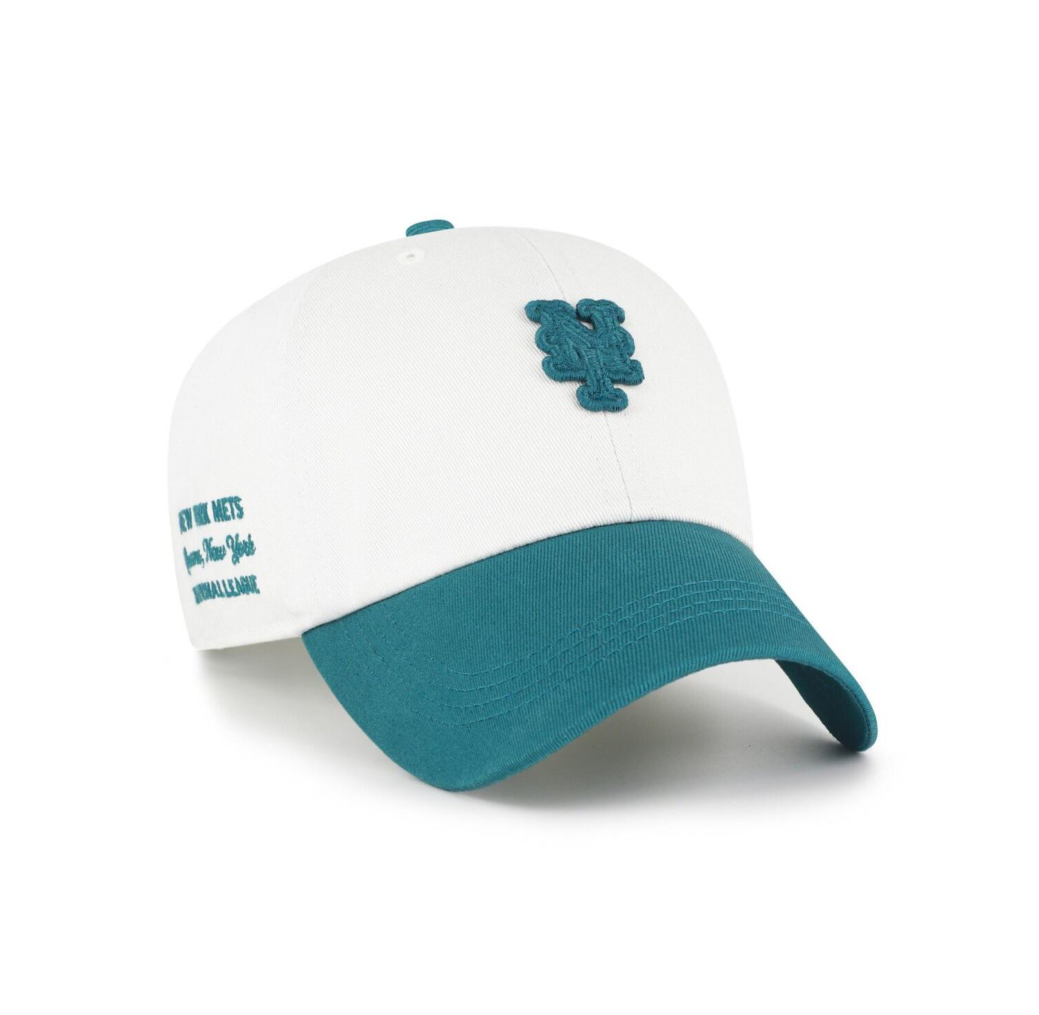 Men's White/Teal New York Mets Contemporary Tonal Clean Up Adjustable Hat