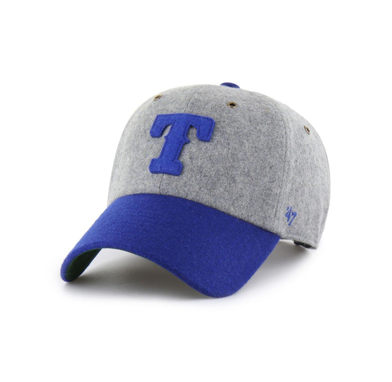 Men's Gray/Royal Texas Rangers Golden Age Wool Clean Up Adjustable Hat