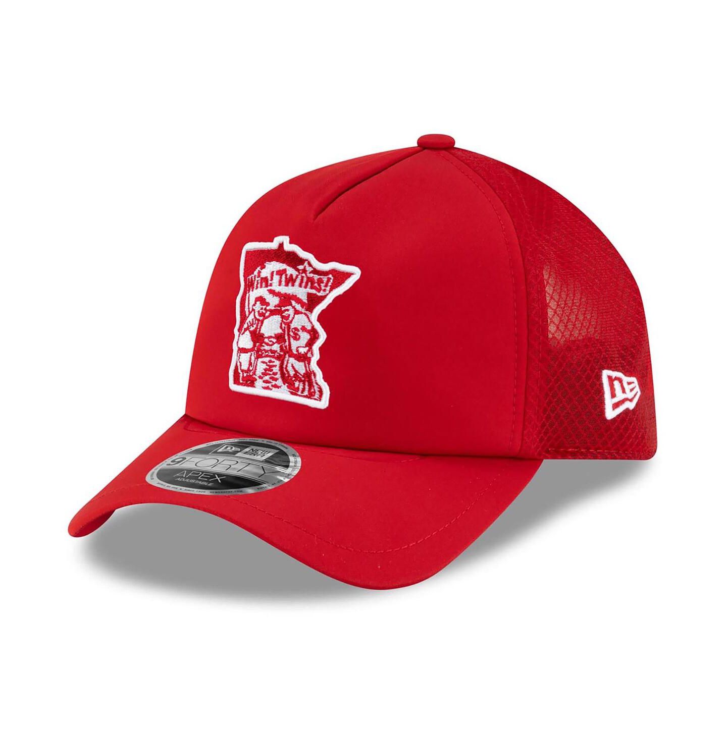 Мужская кепка New Era Red Minnesota Twins 2026 Batting Practice Alternate Apex 9FORTY Adjustable Hat — фото 1