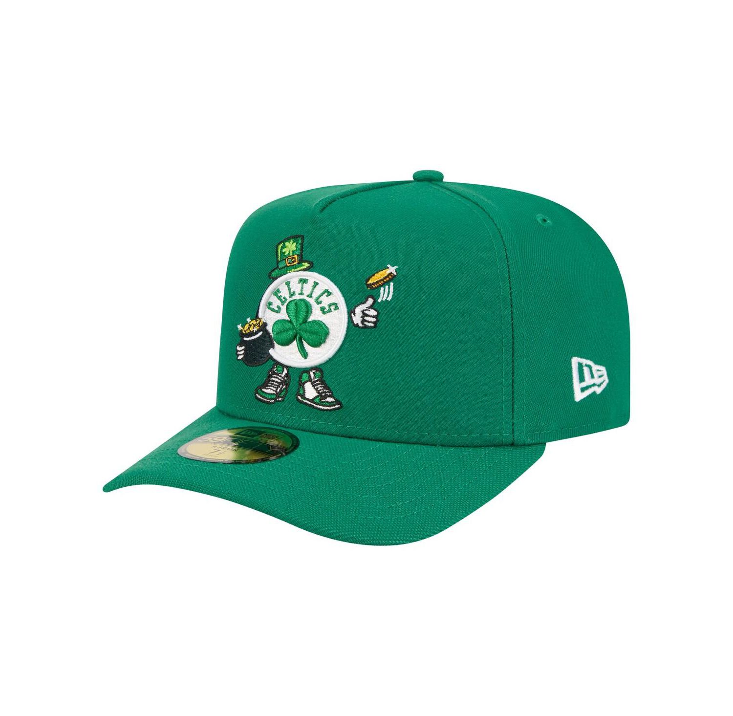 Men's Kelly Green Boston Celtics Injection Cartoon Logo A-Frame 59FIFTY Fitted Hat