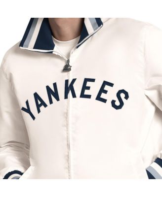 Men's White New York Yankees The Captain Cooperstown Logo Full-Zip Varsity Jacket