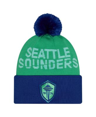 Men's Green Seattle Sounders FC 2026 Jersey Hook Cuffed Knit Hat with Pom