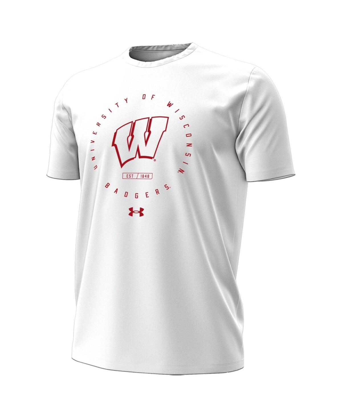 Under Armour Men's Wisconsin Badgers White Out HeatGear T-Shirt
