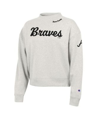 Women's Stone Atlanta Braves Triumph Tri-Blend Sweatshirt