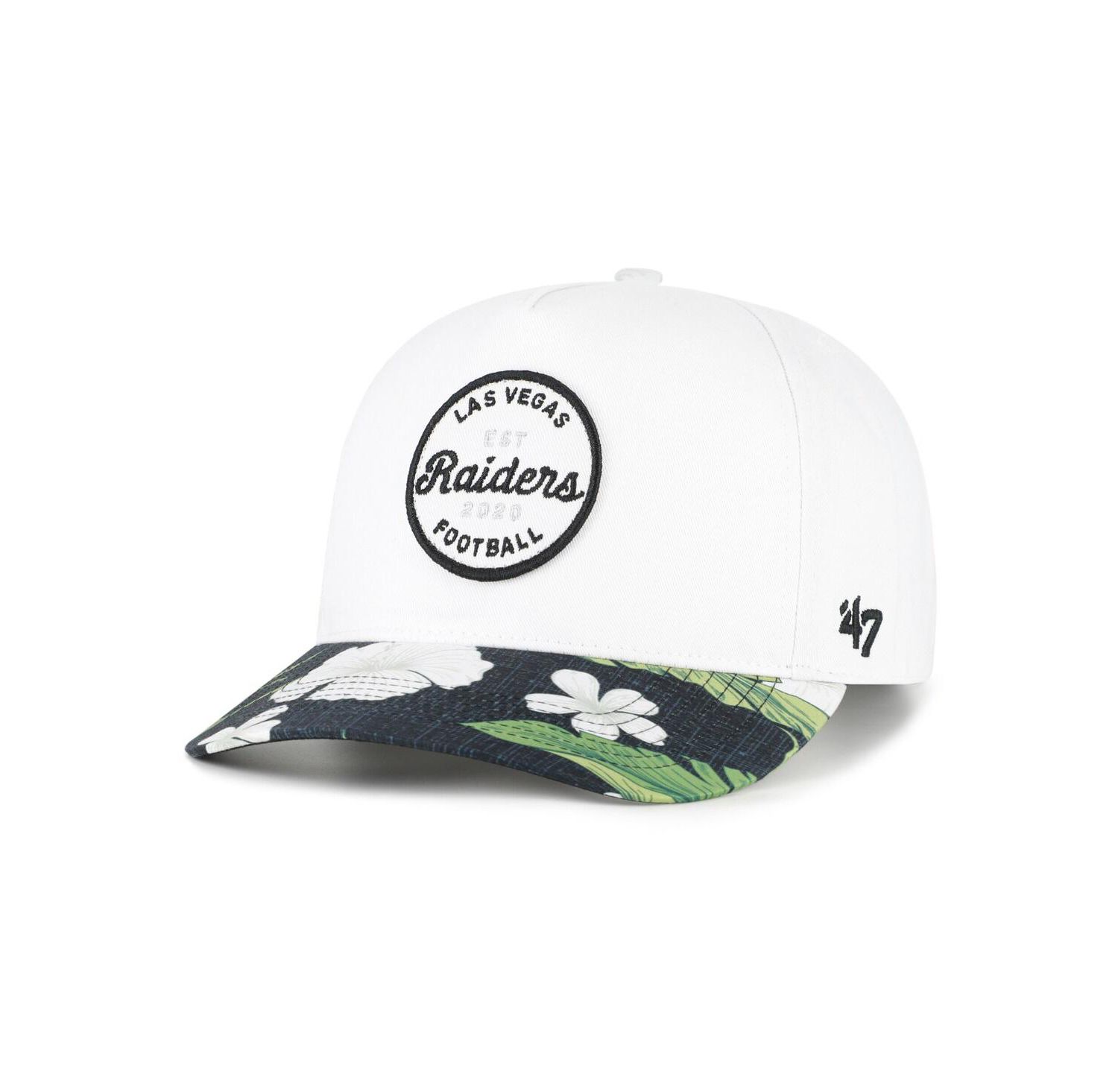Men's White/Black Las Vegas Raiders Beach Side Hitch Adjustable Hat
