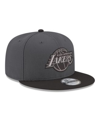 Men's Gray/Black Los Angeles Lakers Logo 2-Tone 9FIFTY Snapback Hat