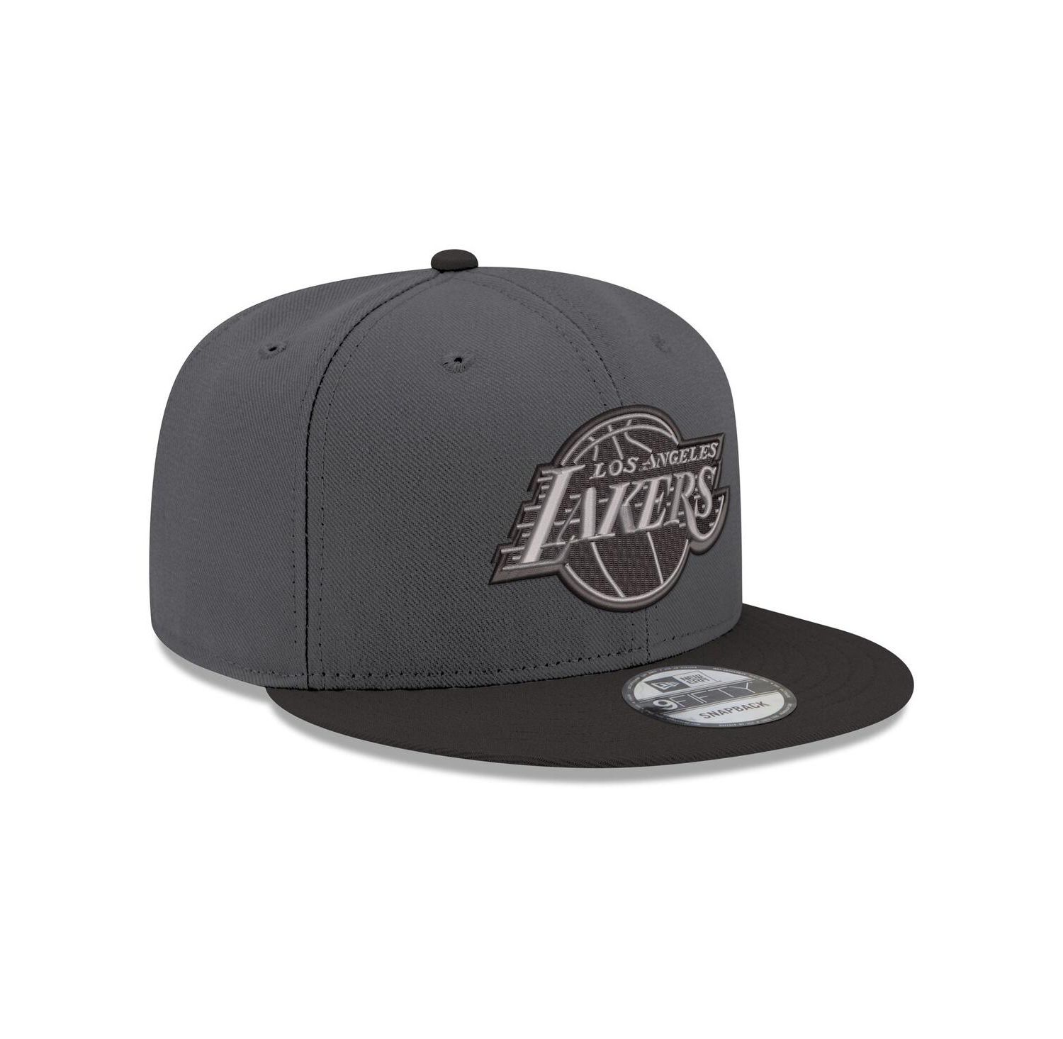 Men's Gray/Black Los Angeles Lakers Logo 2-Tone 9FIFTY Snapback Hat