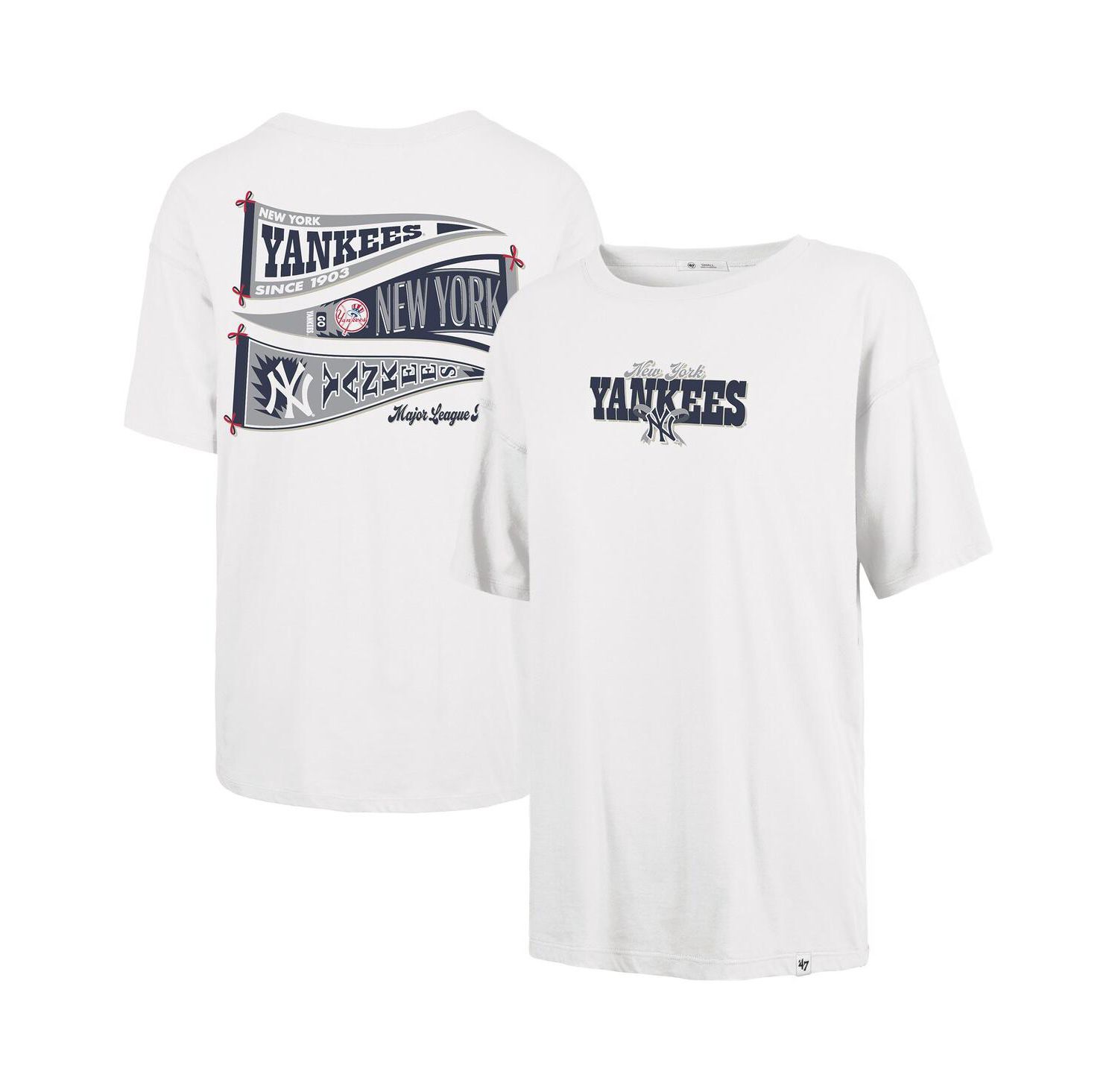 Women's Sand New York Yankees Bow Banner Sadie T-Shirt
