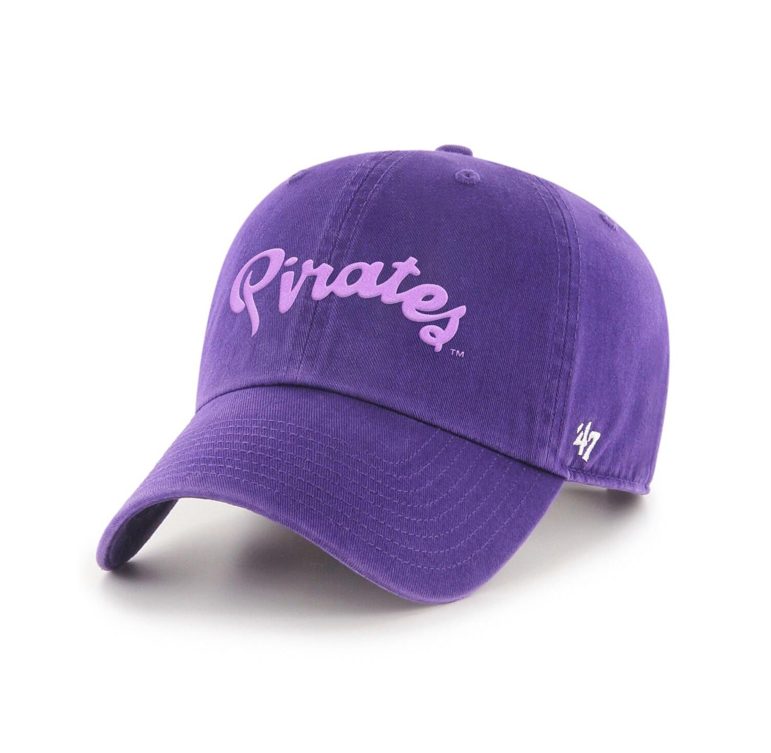 Men's Purple ECU Pirates Powder Purple Tonal Script Clean Up Adjustable Hat