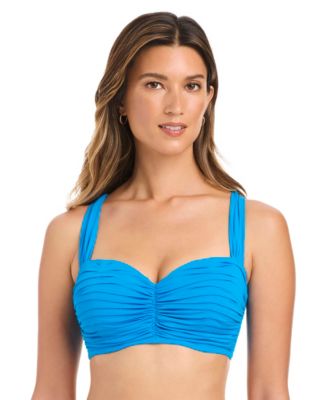 Bleu Rod Beattie Shirred Underwire D-Cup Bikini Top