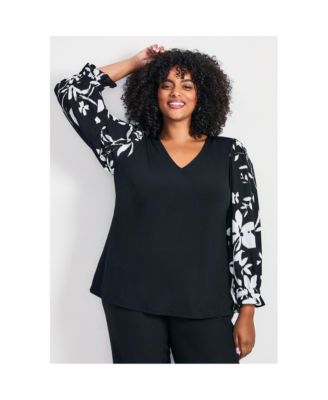 Plus Size Scarlet Mix Media Women's Top