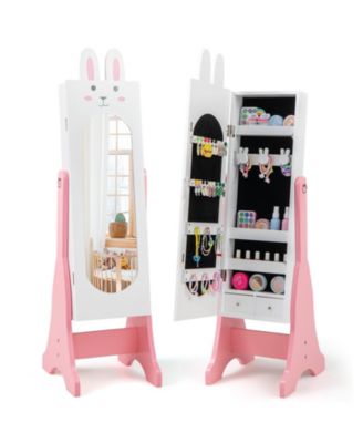 Kids Jewelry Armoire with Full-Length Mirror and 2 Tilt Angles