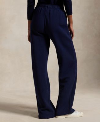 Women's Drawstring Fleece Wide-Leg Sweatpant