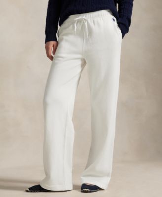 Women's Drawstring Fleece Wide-Leg Sweatpant