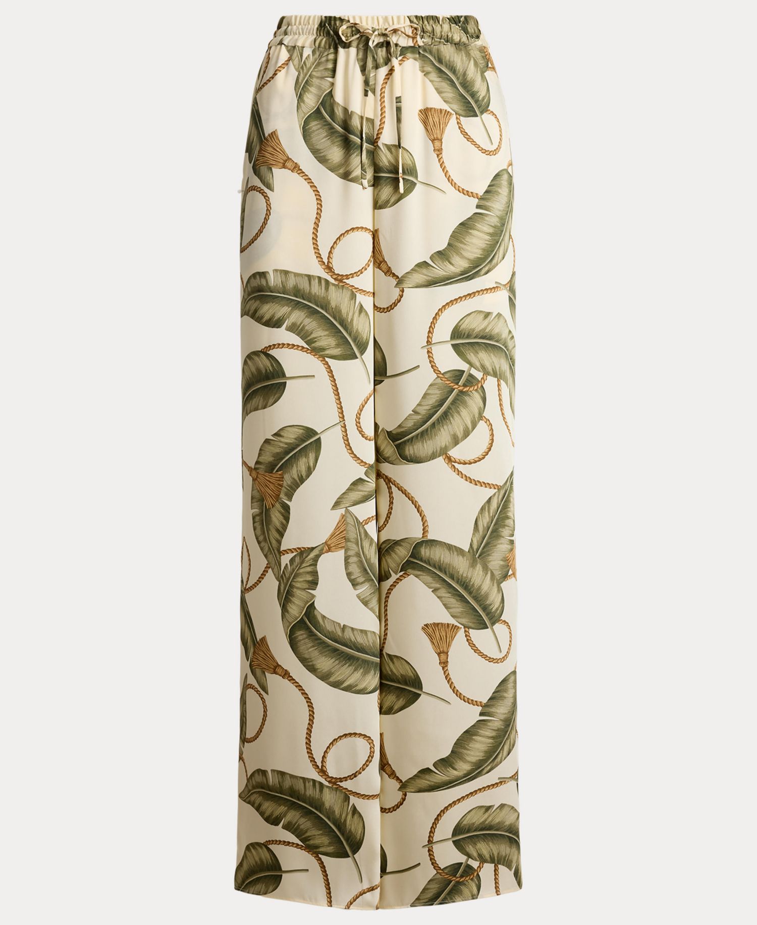 Women's Mid-Rise Rope-Print Twill Wide-Leg Pants