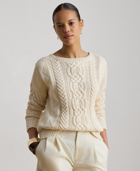Женские Lauren Ralph Lauren Women's Cable-Knit Boat Neck Sweater
