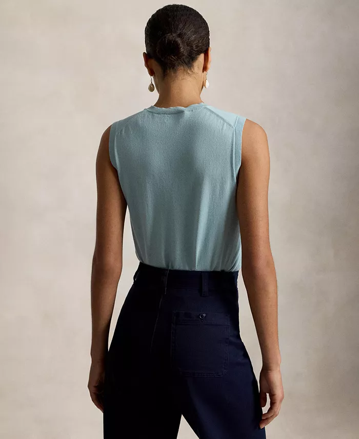 Women's Sleeveless Crewneck Sweater - thumbnail 4
