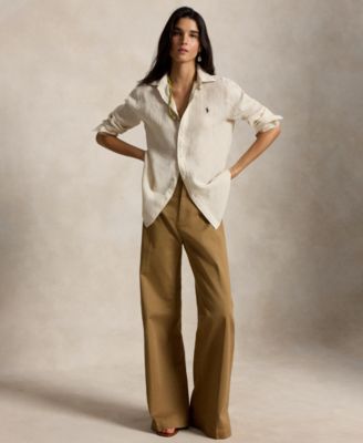 Women's Classic Fit Striped Linen Shirt