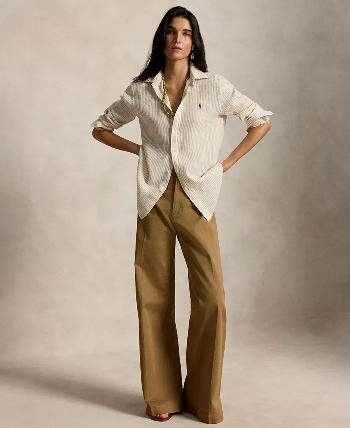 Women's Classic-Fit Striped Linen Shirt - thumbnail 2