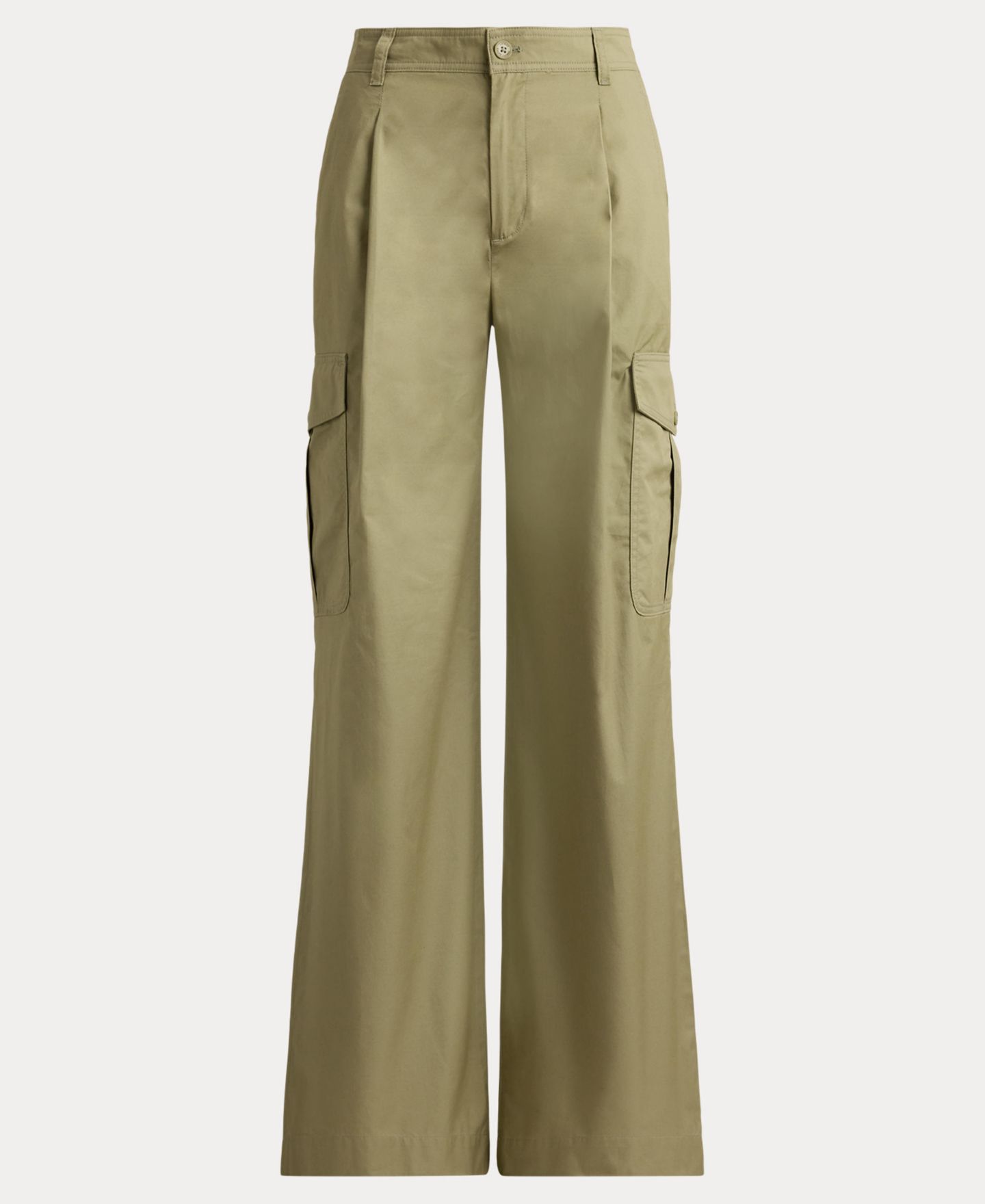 Женские брюки Lauren Ralph Lauren High-Rise Pleated Wide-Leg Cargo, цвет: Light Agave — фото 5