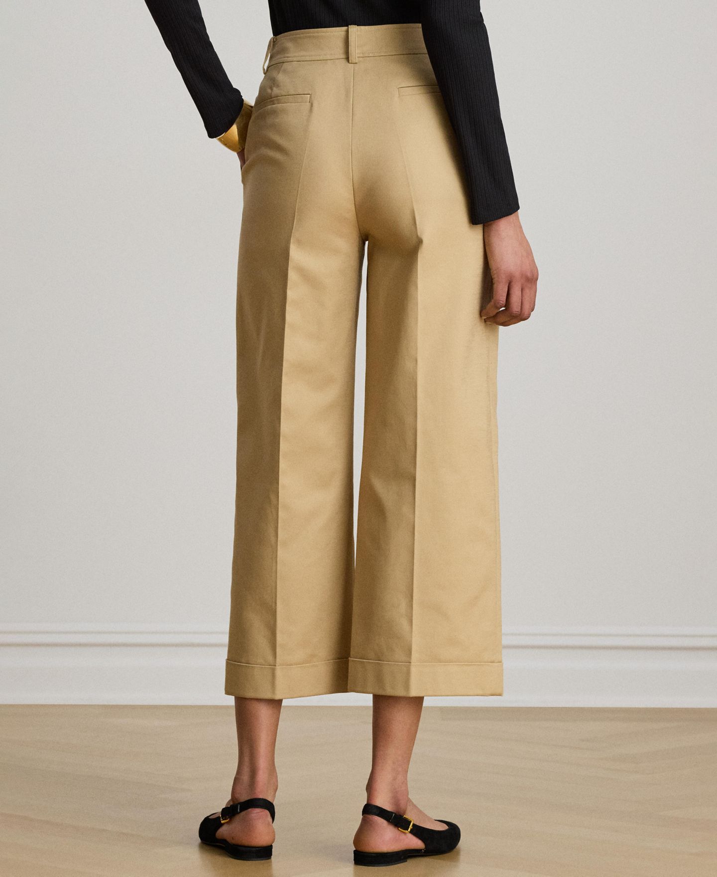Женские брюки Lauren Ralph Lauren High-Rise Double-Faced Stretch Cropped Pants, цвет: Берёзовый рыжевато-коричневый — фото 4