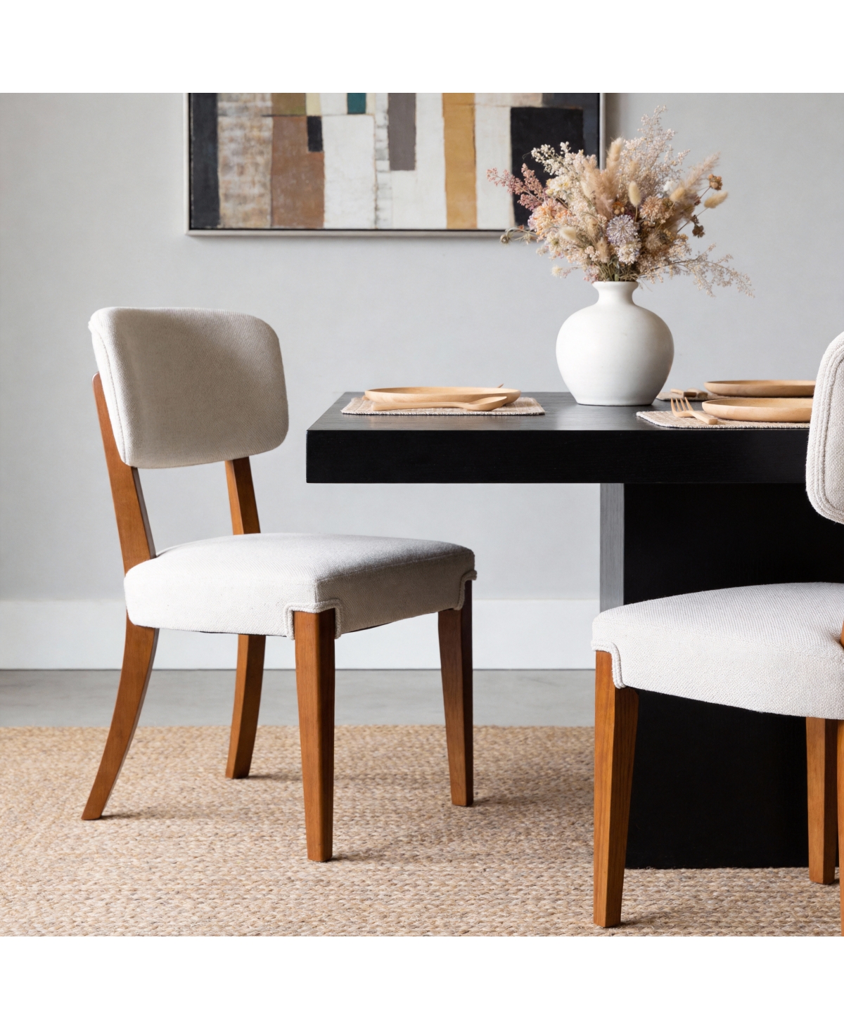 Streamdale Furniture Armless Dining Chairs Set of 2 with Wood Legs