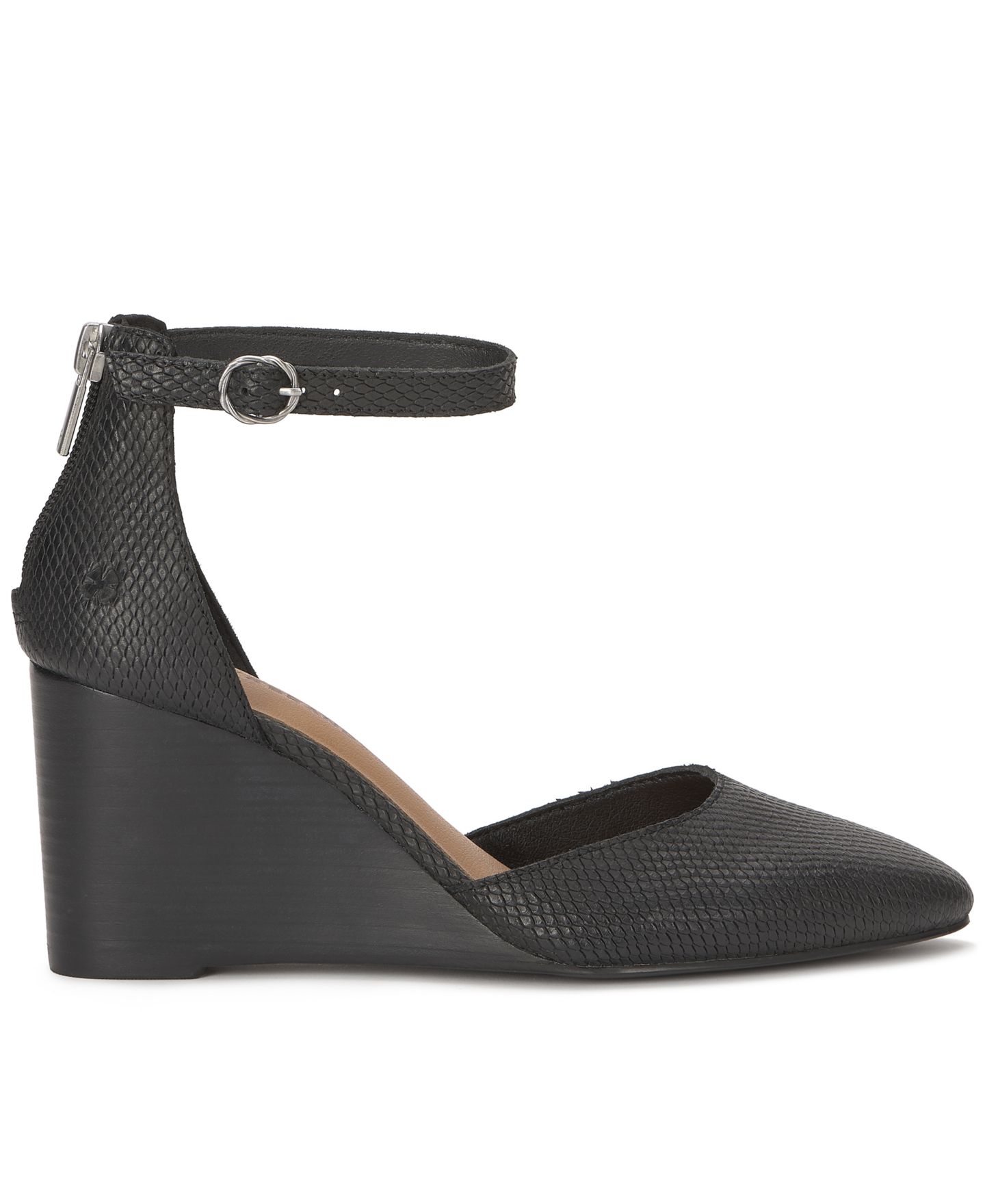 Женские туфли Lucky Brand Nitika Wedge Heel Pumps, цвет: Чёрный змеиный кожаный — фото 2