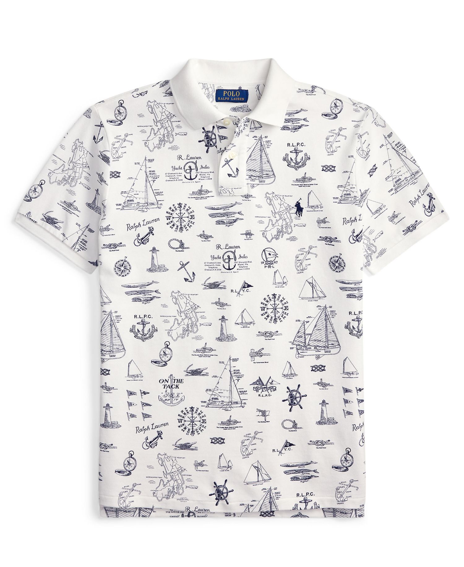 Men's Custom Slim-Fit Nautical Mesh Polo Shirt