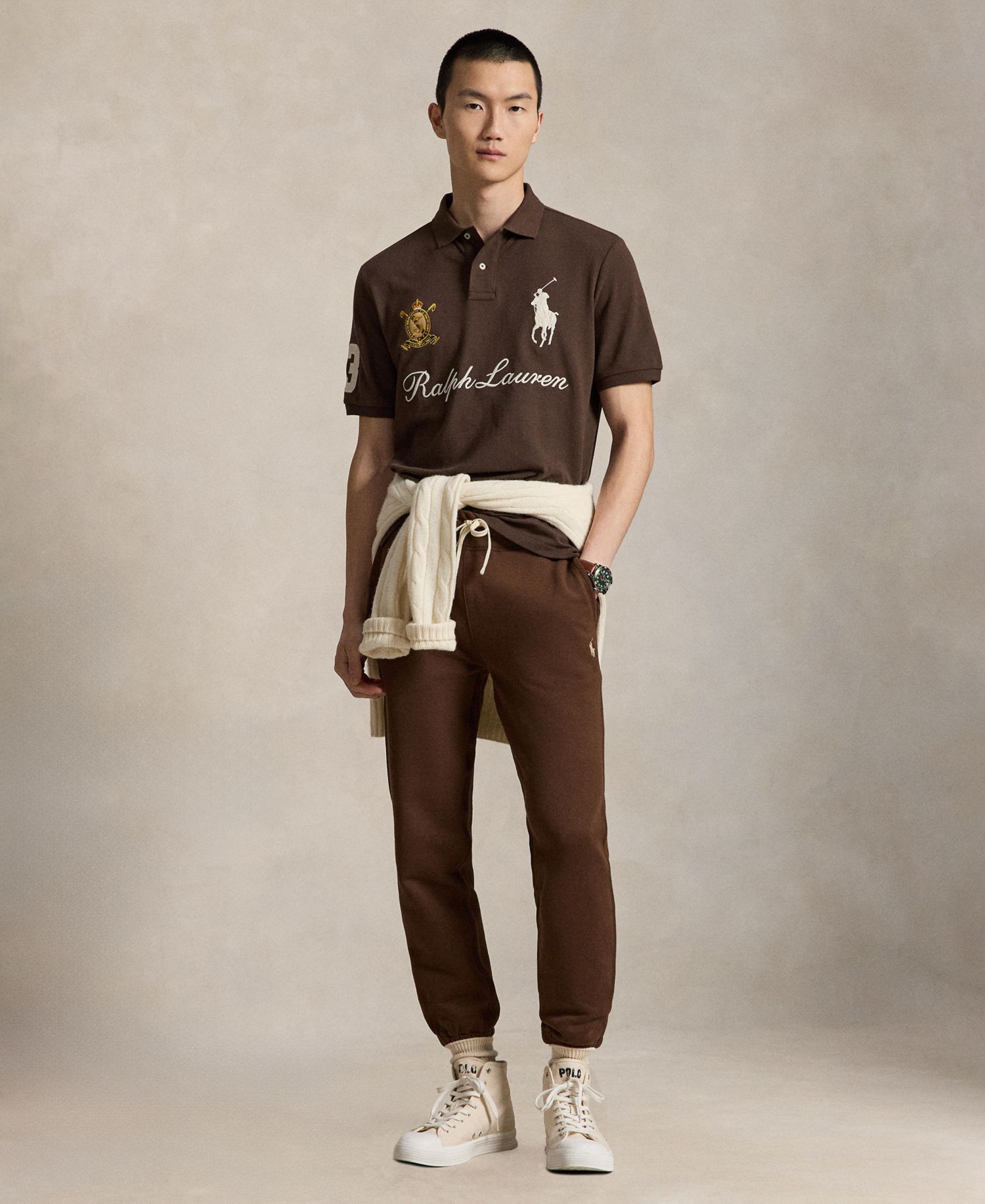Men's Custom Slim-Fit Big Pony Mesh Polo Shirt