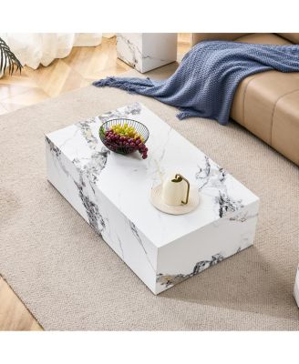 Marble Pattern MDF Coffee Table - Luxurious Living Room Accent