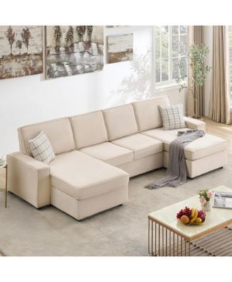 Modular Sectionla Sofa, 7 Seat U-Shaped Couch with Removable Washable Covers, Modern Convertible Deep Seat Sofa