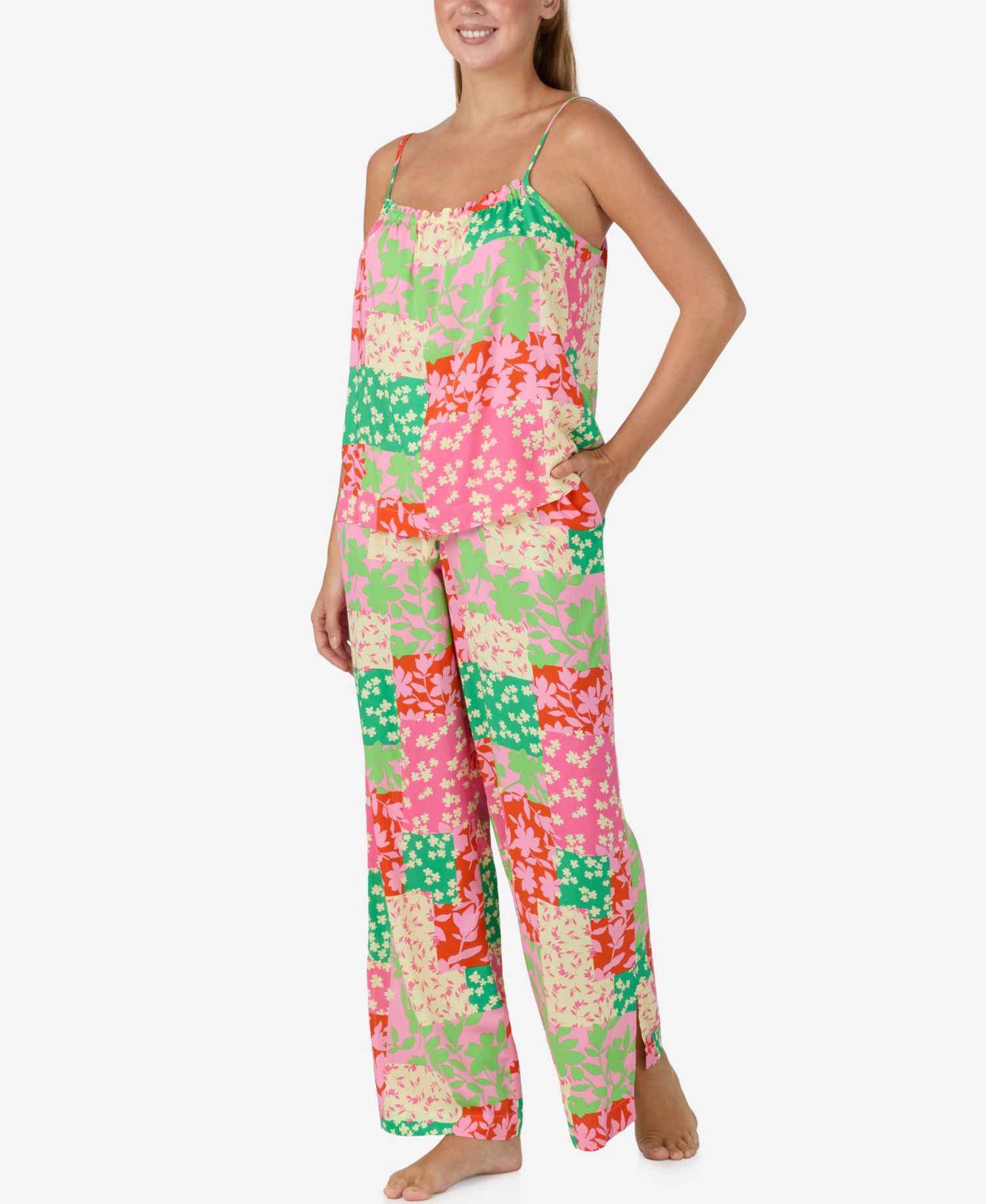 Women's Sleeveless Camisole Top and Long Pajama Pants, 2-Piece Set