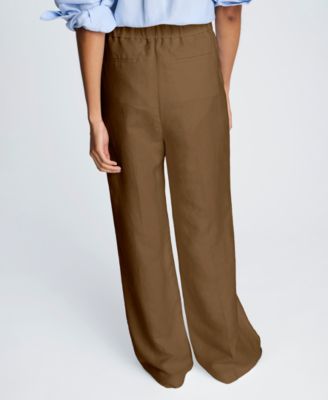 Women's Pull-On Linen Wide-Leg Pants