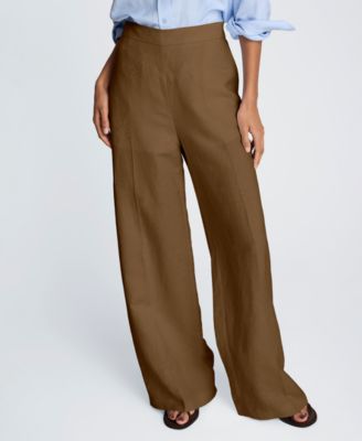 Women's Pull-On Linen Wide-Leg Pants